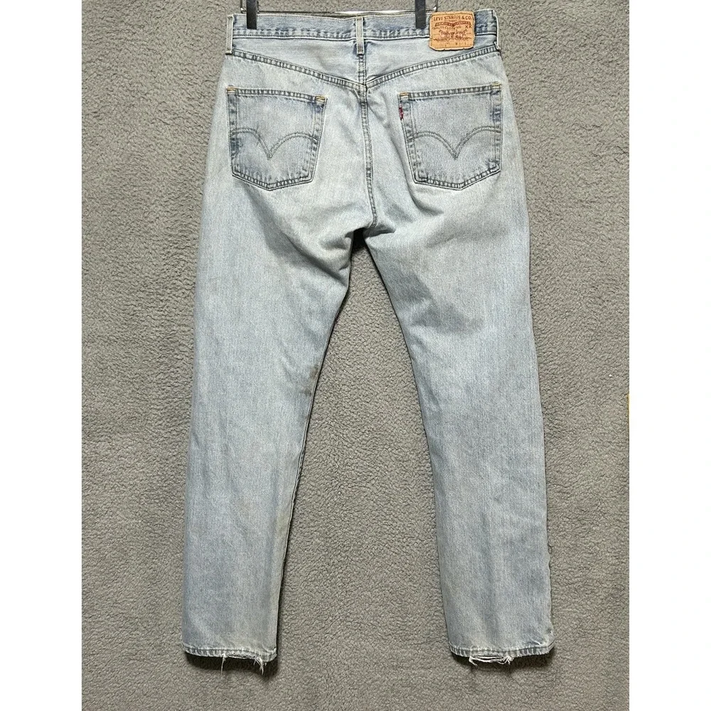 Vintage Y2K 2005‎ Levis 501xx Thrashed Distressed Button Jeans 36x34 Punk Grunge